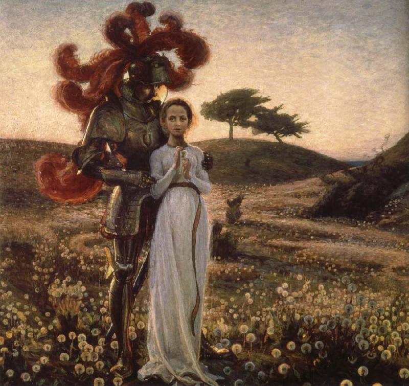 Richard Bergh Knight and The virgin oil painting image